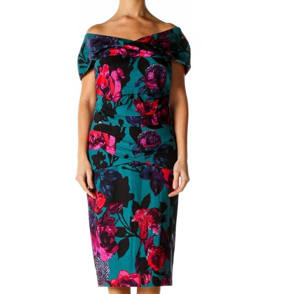 Adrianna Papell Dresses & Skirts - Adrianna papell Blue Floral Print Cocktail Sheath Dress